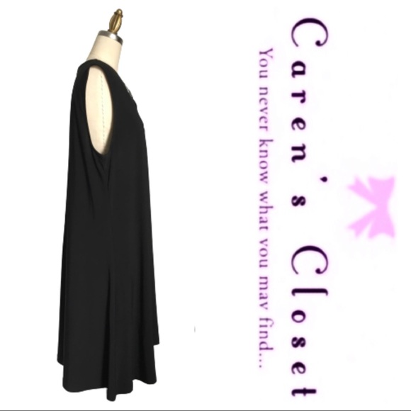 Ann Klein Black Stretch Jersey Swing Dress - Picture 4 of 6